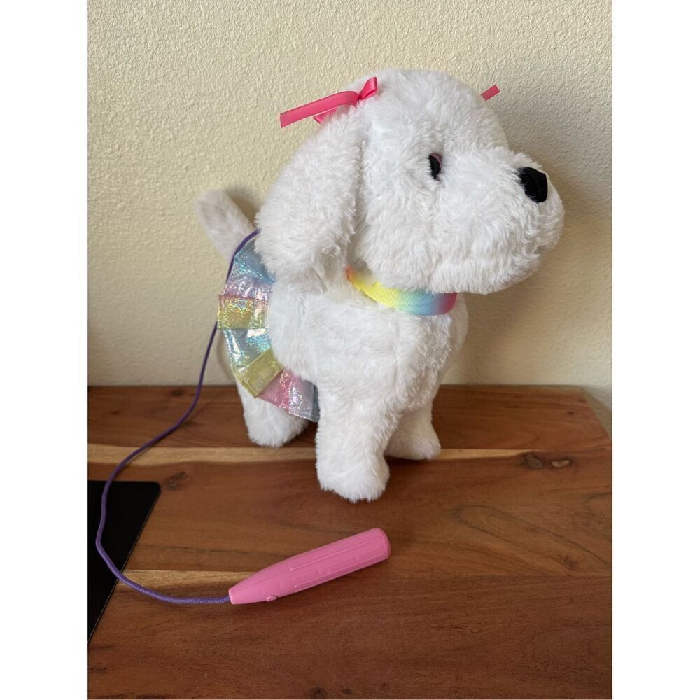 Real life Puppy Alive barks white poodle terrier ballerina rainbow girls childre